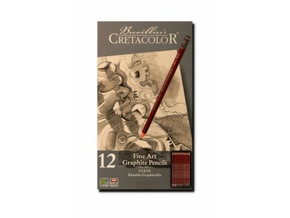 Umělecké grafitové tužky Cretacolor CLEOS 160 52 sada 112 ks, 2H - 9B plech