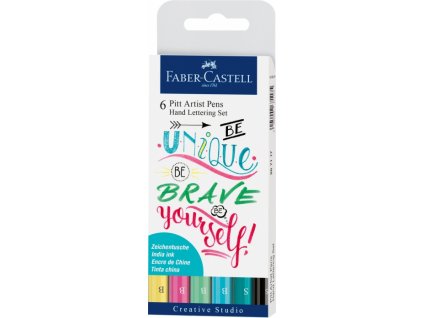 Umělecký popisovač Pitt Artist Pen Hand Lettering Brave, sada 6 ks - pastelové barvy