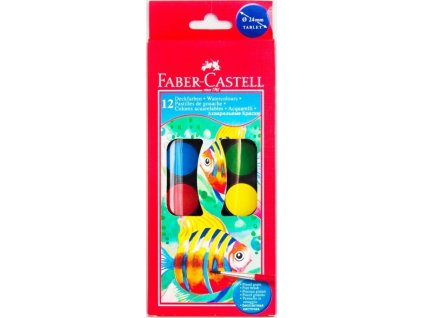 Vodové barvy Faber Castell 12 barev 24 mm