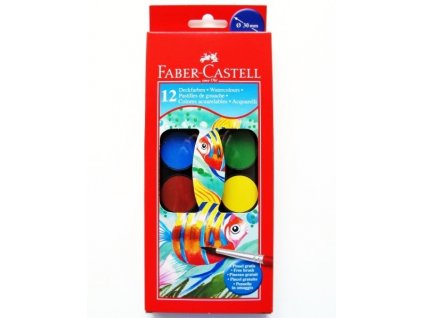 Vodové barvy Faber Castell 12 barev 30 mm