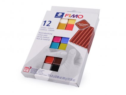 Fimo sada 12x25 g kožený efekt