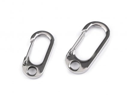 Karabina z nerezové oceli průvlek 6 mm (Balení 1 ks, Varianta 1 (16x36 mm) platina)