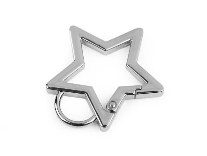 Kovová karabina hvězda průvlek 12 mm (Balení 1 ks, Varianta 1 nikl)