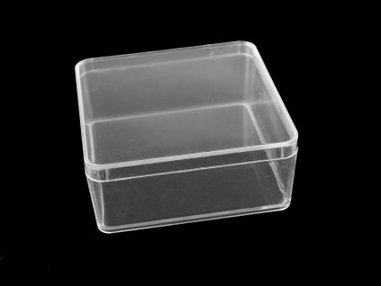 Plastová krabička / box s víkem 9,5x9,5x4 cm (Balení 1 ks, Varianta transparent)