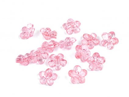 Plastové knoflíky / korálky květ Ø12 mm (Balení 5 g, Varianta 1 růžová sv.)