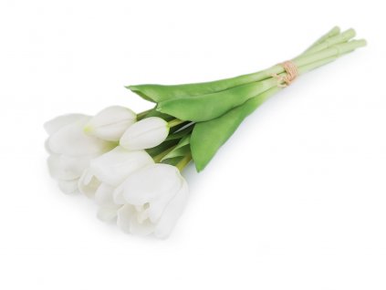 Umělá kytice tulipán (Balení 1 svaz., Varianta 1 bílá)