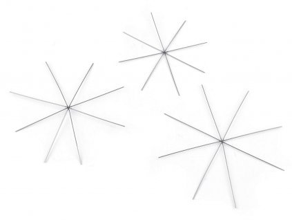 Vánoční hvězda / vločka drátěný základ na korálkování Ø10,5 cm, 12,5 cm, 13,5 cm (Balení 2 ks, Varianta 1 (Ø10,5 cm) platina)
