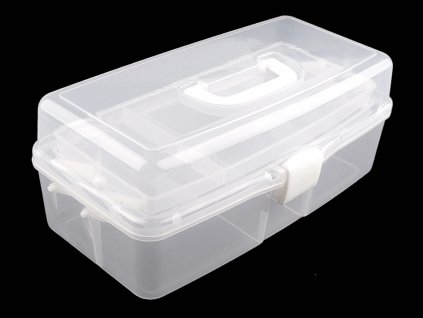 Velký plastový box / kufřík rozkládací (Balení 1 ks, Varianta transparent off white)