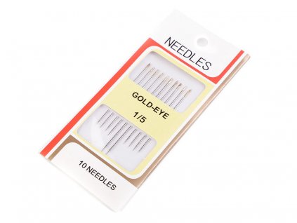 Jehly šicí ostré, zlatá ucha (Balení 36 karta, Varianta nikl)