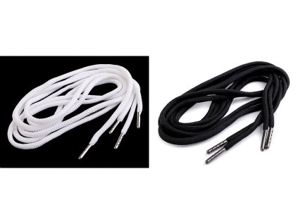Oděvní šňůra s koncovkami do kapucí, délka 130 cm (Balení 2 ks, Varianta 1 bílá)