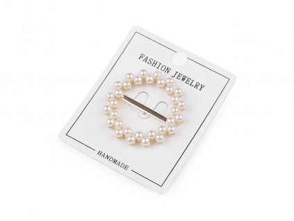 Perlová spona, průvlek 23 mm, na šaty, halenky, šátky a opasky (Balení 1 ks, Varianta perlová)