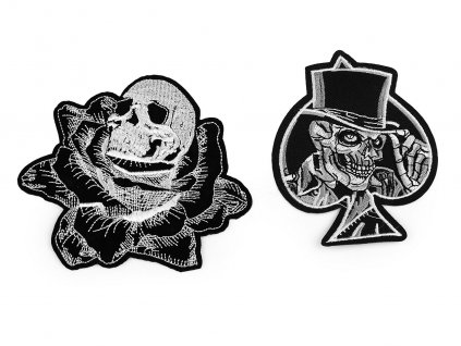 Nažehlovačka lebka (Balení 5 ks, Varianta 1 černá růže)