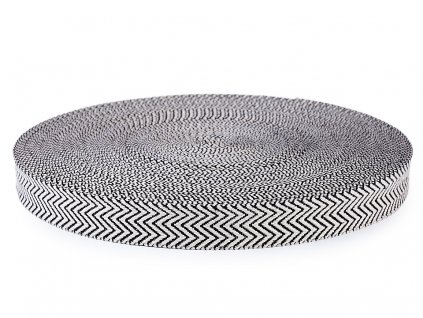 Bavlněný oboustranný popruh šíře 38 mm (Balení 1 m, Varianta 1 režná světlá černá)