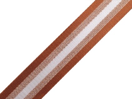 Hladký oboustranný popruh s lurexem šíře 38 mm (Balení 1 m, Varianta 1 šedá světlá stříbrná)