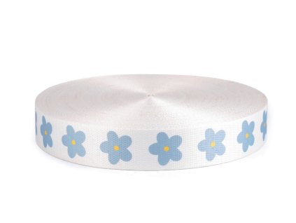 Hladký oboustranný popruh šíře 38 mm (Balení 1 m, Varianta 1 Off White modrá světlá)