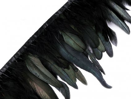 Prýmek - kohoutí peří 14-16 cm (Balení 1 m, Varianta 1 zelená sv.)