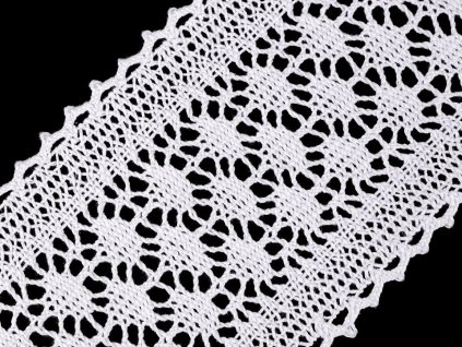 Bavlněná krajka / vsadka paličkovaná šíře 10 cm (Balení 13.5 m, Varianta 1 bílá)