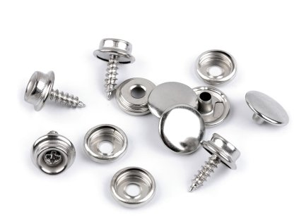 Knoflíky stiskací s kroužkem Ø15 mm s vrutem (Balení 50 sada, Varianta nikl)