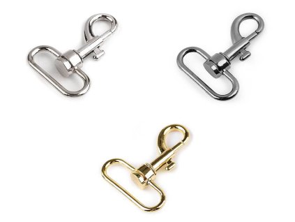 Kovová karabina otočná, průvlek 32 mm (Balení 10 ks, Varianta 1 nikl)