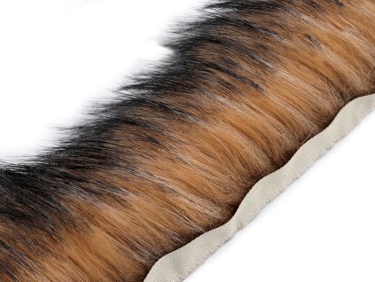 Našívací oděvní / dekorační kožešina plochá šíře 9 cm (Balení 1 m, Varianta 1 přírodní stř. černá)