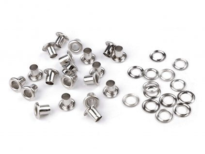 Průchodky s podložkou vnitřní Ø5 mm / vnější Ø9,5 mm (Balení 100 pár, Varianta nikl)