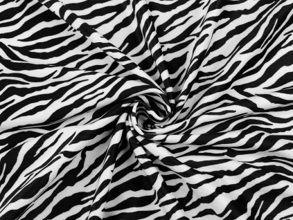 Samet imitace zvířecí kůže zebra