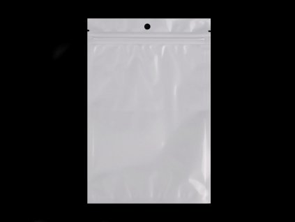 Uzavíratelný sáček se závěsem 12x18 cm jedna strana průhledná (Balení 100 ks, Varianta bílá transparent)