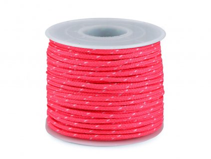 Padáková / oděvní šňůra Ø2,5 mm (Balení 25 m, Varianta 1 růžová neon)