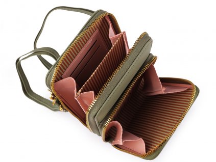 Peněženka s kapsou na mobil přes rameno crossbody 11,5x18 cm (Balení 1 ks, Varianta 1 zlatá sv.)