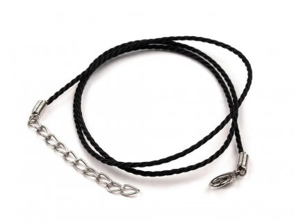 Kroucená šňůrka s karabinkou délka 45 cm (Balení 10 ks, Varianta 3 černá)