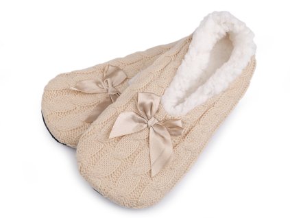 Dámské zimní balerínky s protiskluzem (Balení 1 pár, Varianta 13 (vel. 35-38) Off White)