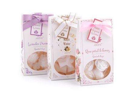 Vonné jíly v dárkové krabičce - anděl, růže, levandule (Balení 1 sada, Varianta 1 (Lavender Provence) bílá levandule)