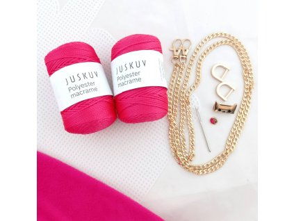 Balíček na výrobu vyšívaného psaníčka- růžovočervený