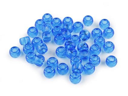 Plastové korálky s velkým průvlekem 9x6 mm (Balení 20 g, Varianta 1 transparent)