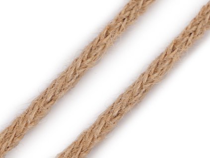 Šnůra jutová pletená Ø6 mm (Balení 1 m, Varianta režná přírodní)