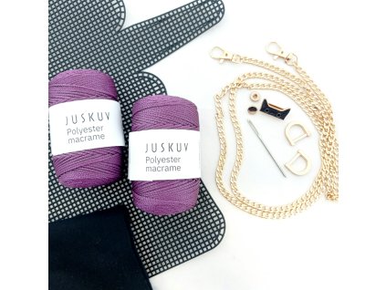 Balíček na výrobu vyšívaného psaníčka- růžovofialový