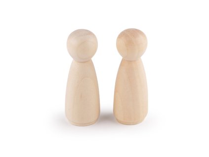Dřevěná figurka k dotvoření 25x67 mm (Balení 10 ks, Varianta přírodní sv.)