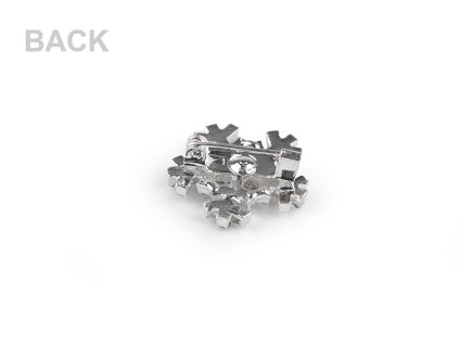 Brož s broušenými kamínky vločka (Balení 1 ks, Varianta crystal stříbrná)