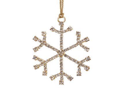 Vánoční štrasová vločka k zavěšení Ø6,5 cm (Balení 1 ks, Varianta 1 crystal stříbrná)