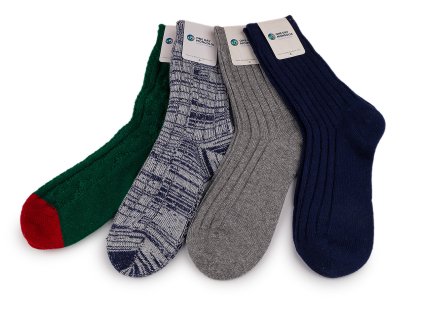 Vlněné ponožky mongolské unisex (Balení 1 pár, Varianta 1 modrá tmavá šedá)