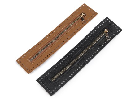 Zip na kabelky, tašky, pouzdra 6x27 cm (Balení 1 ks, Varianta 1 hnědá koňak)