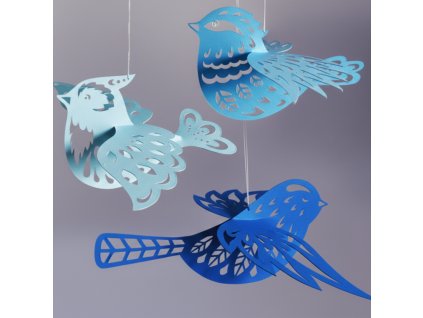 modry ptacek z papiru