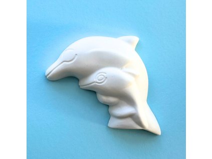 Bílý odlitek k dotvoření- Delfínci