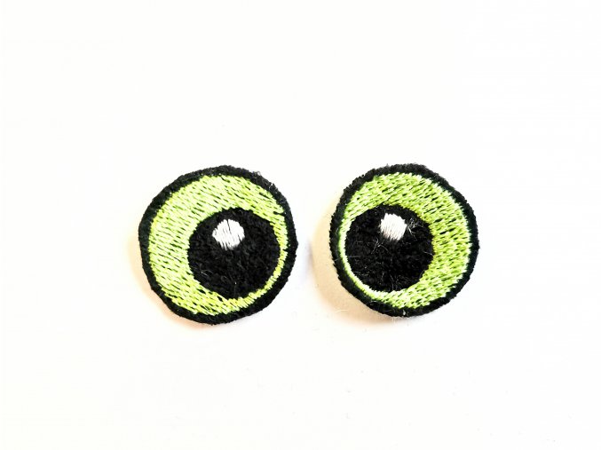 Vyšívané oči oválné 2 cm světle zelené