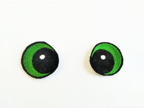 Vyšívané oči vypouklé 3 cm zelené