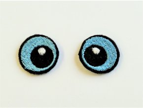 Vyšívané oči oválné 3 cm světle modré