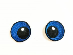 Vyšívané oči oválné 3 cm modrá