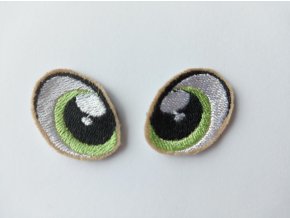 Vyšívané oči tvarované 3 cm světle zelené #4