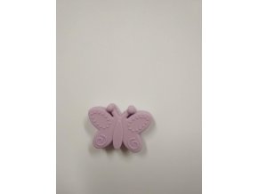 Silikonový korálek motýlek sv. fialový
