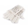 Dámské vlněné rukavice s perlami a kamínky "2 v 1"